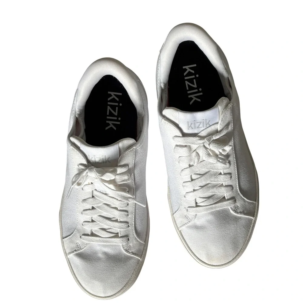 Kizik Madrid Eco White Canvas Hands-Free Sneakers Womens 8 Mens 6.5 L3FC
